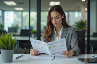 Femme d affaires en réunion dans un bureau moderne