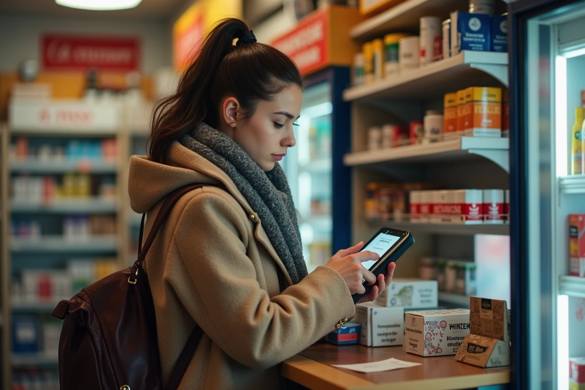 Jeune femme achetant du tabac à la frontière belge